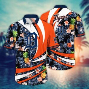 MLB Detroit Tigers Hawaiian Shirt: Flower Bloom For Fans
