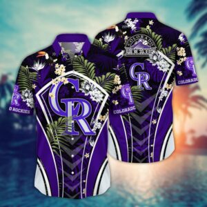 MLB Colorado Rockies Hawaiian Shirt - Flower Strike Fan Style