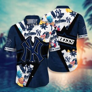 MLB New York Yankees Hawaiian Shirt: Tropical Sunset Design for Fans