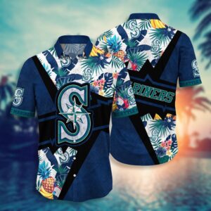 MLB Seattle Mariners Hawaiian Shirt: Sunset Flower Swing for Fans