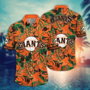 MLB San Francisco Giants Hawaiian Shirt: Fan Paradise with Flower & Palm Tree Design