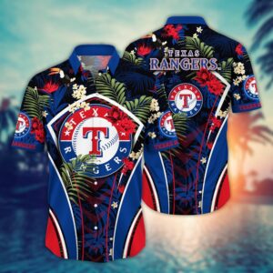 MLB Texas Rangers Hawaiian Shirt: Flower Strike A Style For Fans