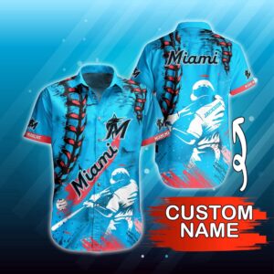 Custom Miami Marlins Hawaiian Shirt - Perfect Summer Attire for Fans!