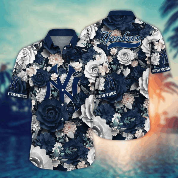 New York Yankees Flower Hawaii Shirt & Tshirt – Custom MLB Summer Football Gift