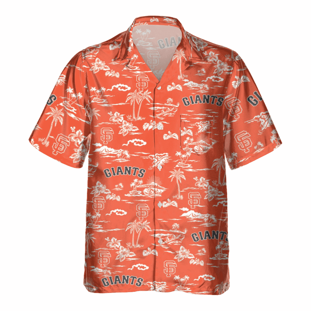 San Francisco Giants Tropical AOP Pocket Hawaiian Shirt – Official MLB Merchandise