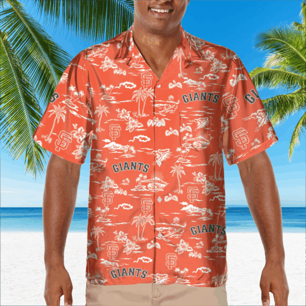 San Francisco Giants Tropical AOP Pocket Hawaiian Shirt – Official MLB Merchandise