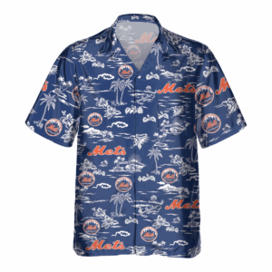 New York Mets Tropical Hawaiian Shirt - AOP Pocket Design