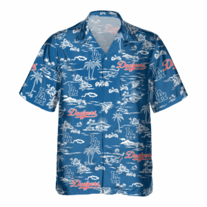 Los Angeles Dodgers Tropical AOP Pocket Hawaiian Shirt: Summer Style Essential