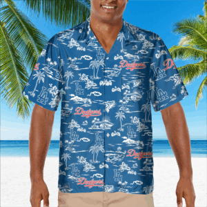 Los Angeles Dodgers Tropical AOP Pocket Hawaiian Shirt: Summer Style Essential