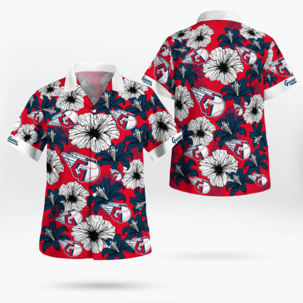 Cleveland Guardians Tropical Floral Aloha Hawaiian Shirt – Exotic Flower Pattern