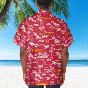 St Louis Cardinals Tropical AOP Pocket Hawaiian Shirt – Official MLB Merchandise