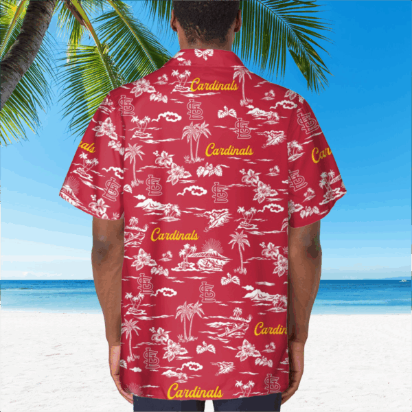 St Louis Cardinals Tropical AOP Pocket Hawaiian Shirt – Official MLB Merchandise
