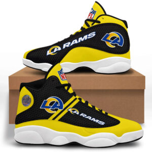 Los Angeles Rams Air Jordan 13 Shoes - Yellow Black Stripes NFL Sneakers