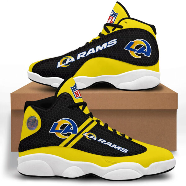 Los Angeles Rams Air Jordan 13 Shoes – Yellow Black Stripes NFL Sneakers