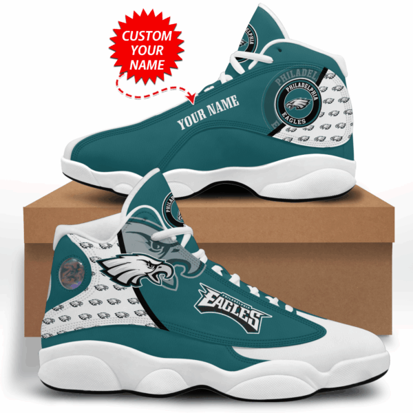 Personalized NFL Philadelphia Eagles Air Jordan 13 Shoes V4 – Custom Name Option