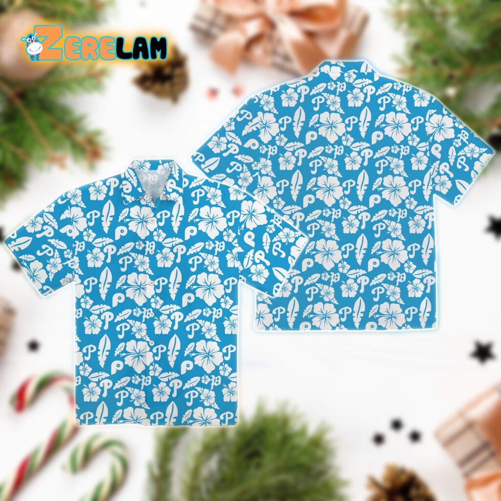 Philadelphia Phillies Hawaiian Shirt with Tropical Flower Design – Official MLB Merchandise
