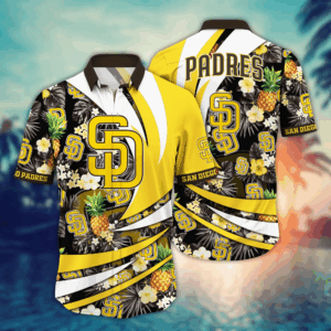 San Diego Padres MLB Hawaiian Shirt with Straw Hats: Perfect Baseball Fan Gift!