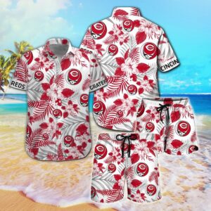 Cincinnati Reds Grateful Dead Hawaiian Shirt - Officially Licensed MLB Merchandise