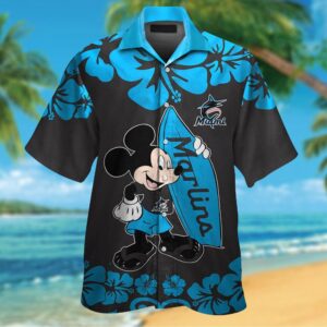 Miami Marlins Mickey Mouse Hawaiian Shirt - Official MLB Disney Collaboration!