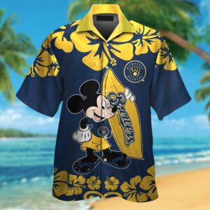 Milwaukee Brewers Mickey Mouse Hawaiian Shirt: Official MLB Disney Collaboration