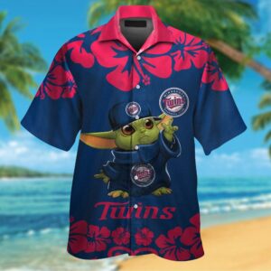 Official Minnesota Twins Baby Yoda Hawaiian Shirt - Limited Edition