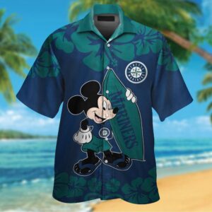 Seattle Mariners Mickey Mouse Hawaiian Shirt - Official MLB Disney Merchandise