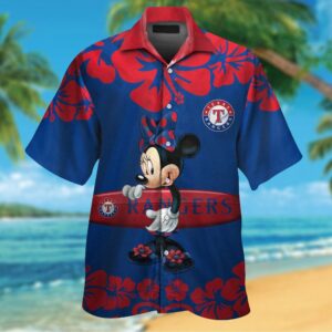 Texas Rangers & Minnie Mouse Hawaiian Shirt - Fun & Stylish Summer Wear