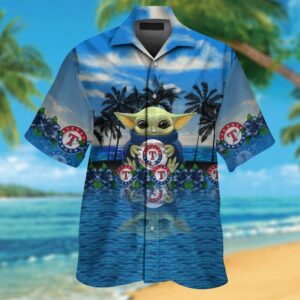 Texas Rangers Baby Yoda Hawaiian Shirt - Cute MLB Fan Gear for Infants