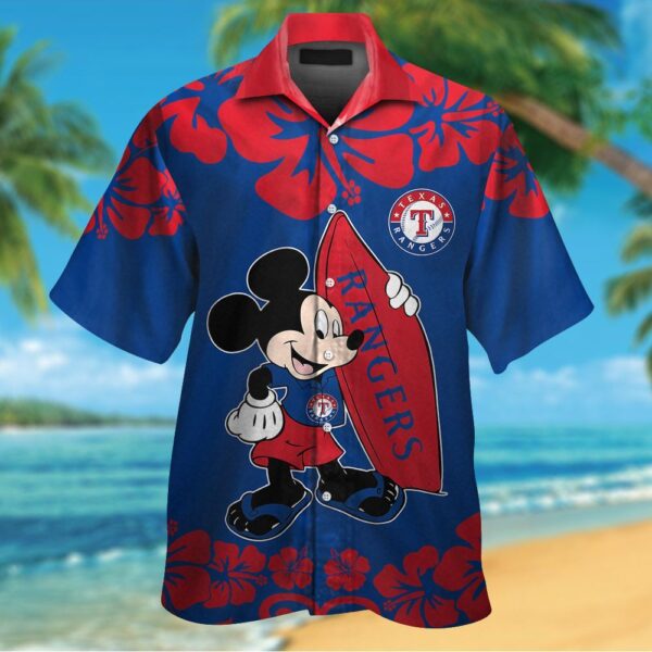 Texas Rangers & Mickey Mouse Hawaiian Shirt – Unique MLB Disney Collab!