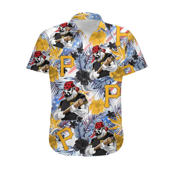 Pittsburgh Pirates Floral America Flag Hawaiian Shirt – Personalized Tropical Design