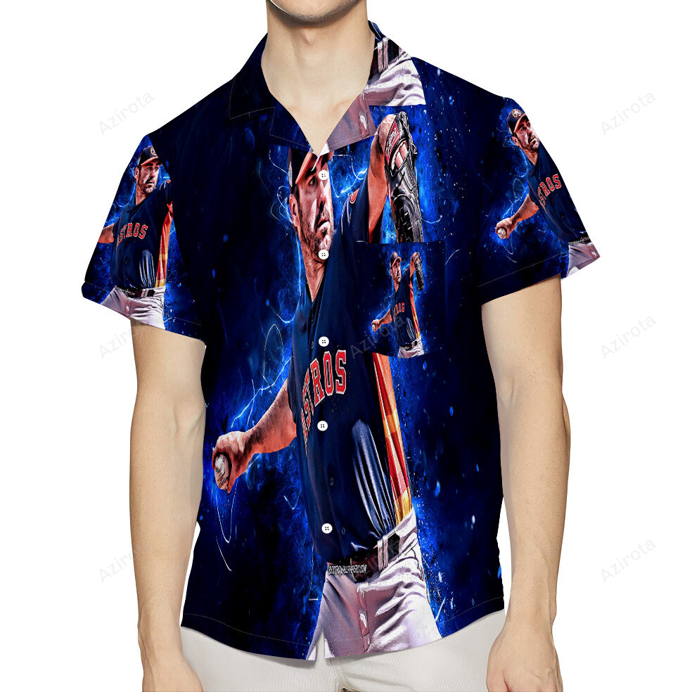 Houston Astros Justin Verlander 3D All Over Print Hawaiian Shirt – Summer Beach Style with Pocket Houston Astros Justin Verlander 3D All Over Print Hawaiian Shirt – Summer Beach Style with Pocket
