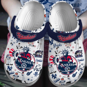 Breathable And Lightweight New York Yankees MLB Sport White Clogs