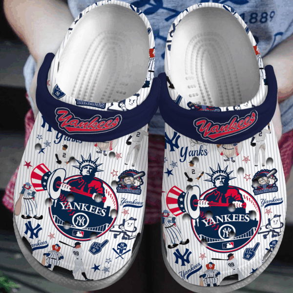 Breathable And Lightweight New York Yankees MLB Sport White Clogs