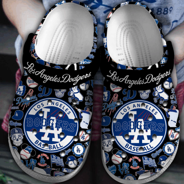 Special Design Los Angeles Dodgers Team MLB Black Clogs