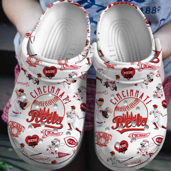 Lightweight And Comfortable Cincinnati Reds White Clogs Gift for Men Women