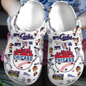 Classic And 3d Printed Chicago Cubs White Clogs Gift for Men Women
