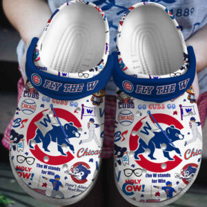 Water-proof Chicago Cubs White Clogs Gift for Men Women