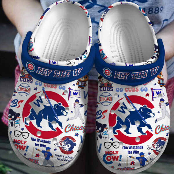Water-proof Chicago Cubs White Clogs Gift for Men Women