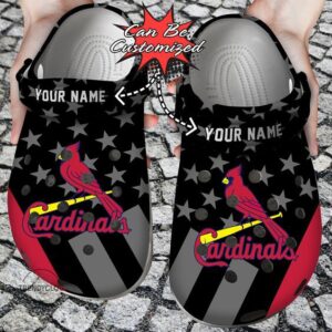 Personalized St Louis Cardinals Black Clogs Gift for Men Women