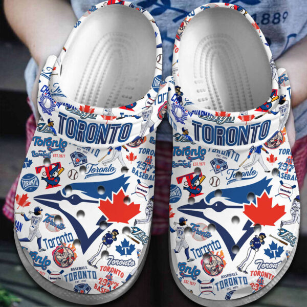 Water-Resistant Toronto Blue Jays White Clogs Gift for Men Women