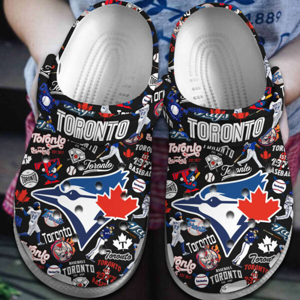 Water-proof Toronto Blue Jays Black Clogs Gift for Men Women