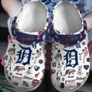 Water-proof And Water-Resistant Detroit Tigers White Clogs Gift for Men Women