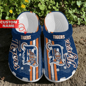 Water-Resistant And Non-slip Detroit Tigers Navy Blue Custom Clogs Gift for Men Women