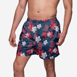Boston Red Sox Hibiscus Swimming Trunks - Official MLB Swimwear