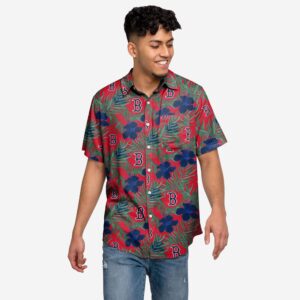 Boston Red Sox Hibiscus Button Up Shirt - Official MLB Apparel for Fans