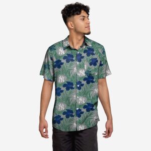 Official New York Yankees Hibiscus Button Up Shirt - Limited Edition