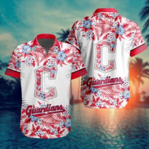 MLB Cleveland Guardians Hawaiian Button Shirt - Special Design ST2401