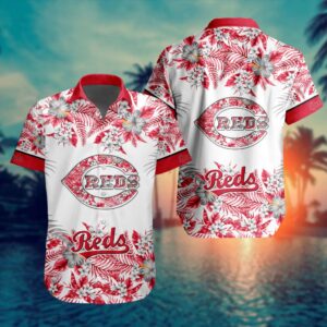 MLB Cincinnati Reds Hawaiian Design Button Shirt - ST2401 Official Merchandise