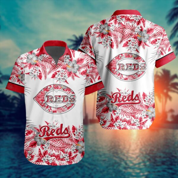 MLB Cincinnati Reds Hawaiian Design Button Shirt – ST2401 Official Merchandise