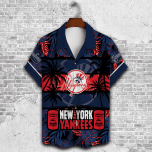 New York Yankees Palm Tree Hawaiian Shirt – Perfect Gift for Men Dad Father – 3D Button AOP V27